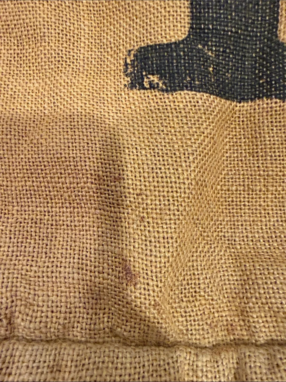 FEED Tan Canvas Messenger Tote with Navy Handles